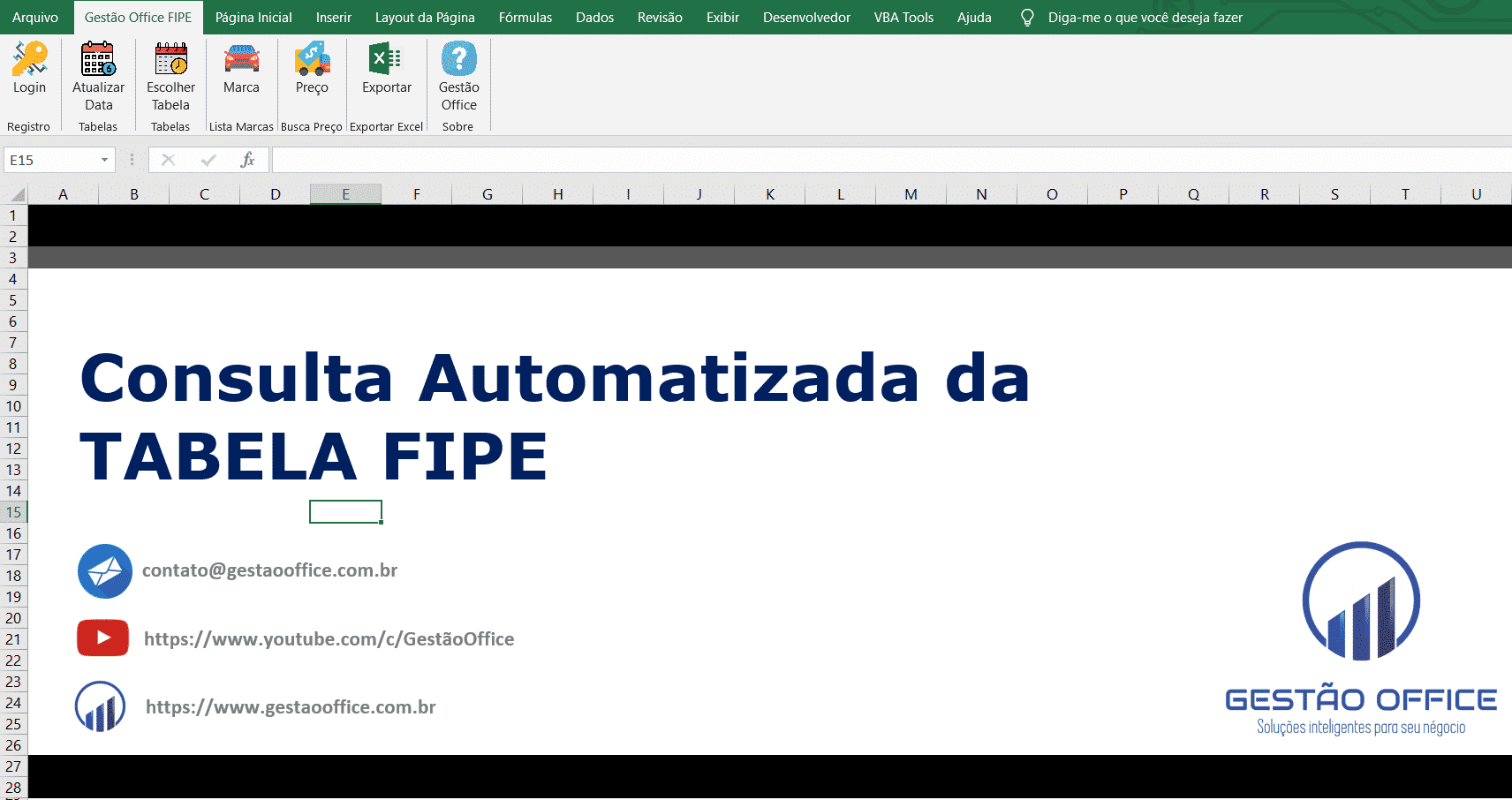 Planilha Excel De Consulta Tabela Fipe Gest O Office Vba